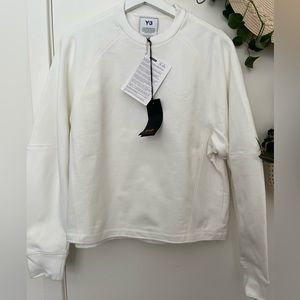 Y-3 - tonal logo cotton sweatshirt - women - Cotton - M - White